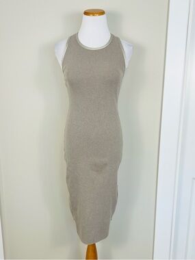 James Perse Ribbed Tank Midi Dress in Taupe